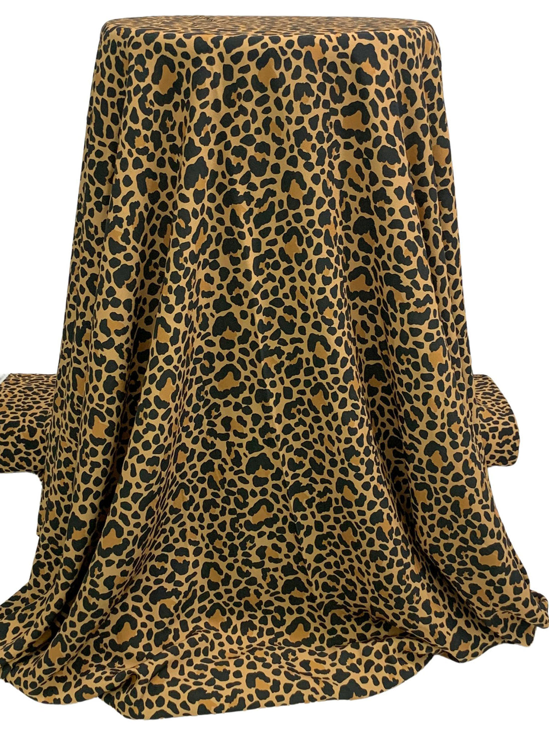 Camel/Black/Golden Oak 100% Rayon Animal Print Crepe Challis - NY Designer - 57W
