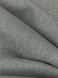 Middle Gray Wool/Lycra Heathered Fine Twill Stretch Suiting - NY Designer - 58W