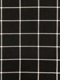 Black/White Rayon/Nylon/Spandex Windowpane Plaid Stretch Bengaline Suiting - NY Designer - 58W