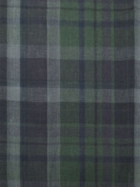 Evergreen/Muted Black/Dark Sapphire/Multi 100% Linen Yarn-Dyed Plaid Design Shirt-Weight Woven 58W