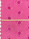 Fandango Pink/Silver/Iridescent Pink 100% Polyester Scalloped Double Border Embroidered Floral & Sequin Chiffon 42W