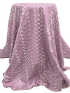 Dark Dusty Lilac Polyester/Cotton Scalloped Double Border Embroidered Ornate Eyelet Design Lawn 40W