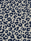 Dark Vanilla/Dark Sapphire 100% Polyester Animal Print Bubble Crepe 58W