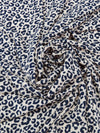 Dark Vanilla/Dark Sapphire 100% Polyester Animal Print Bubble Crepe 58W