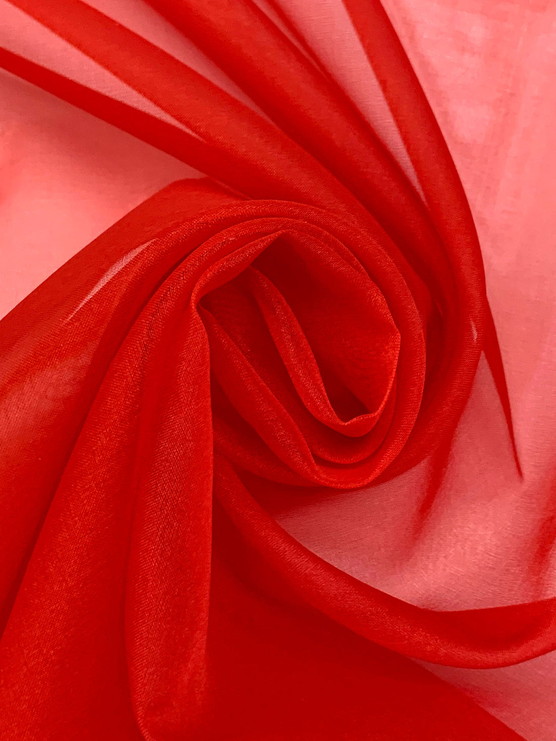 Lava Red 100% Silk Organza 43W