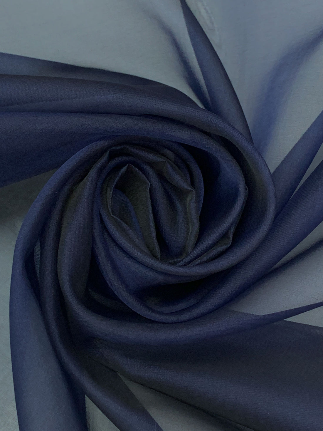 Navy Blue 100% Silk Organza 43W