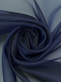 Navy Blue 100% Silk Organza 43W
