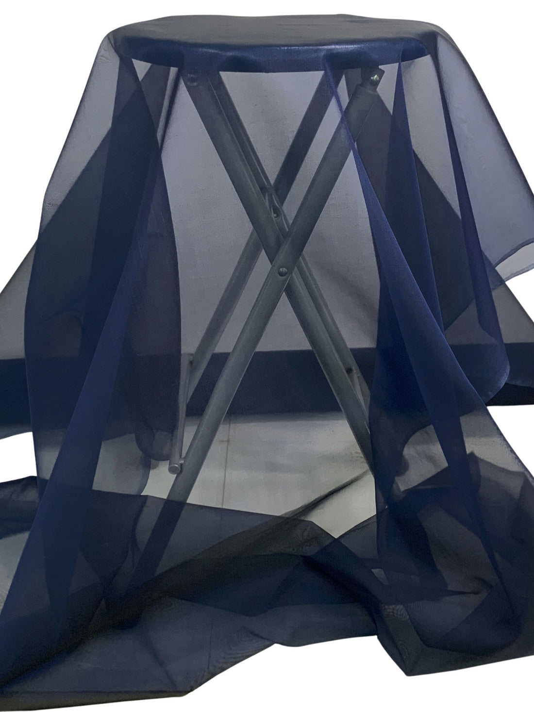 Navy Blue 100% Silk Organza 43W