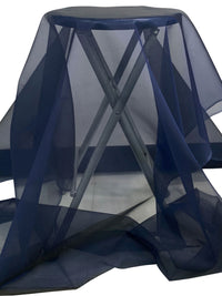 Navy Blue 100% Silk Organza 43W