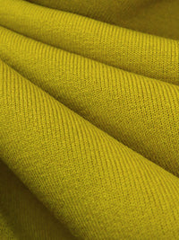 Mustard Yellow Polyester/Nylon/Spandex Stretch Sweatshirt Fleece Knit - Polartec - 54W