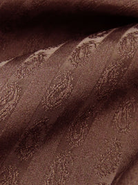 Royal Brown 100% Silk Vertical Paisley Stripe Jacquard Burnout 33W