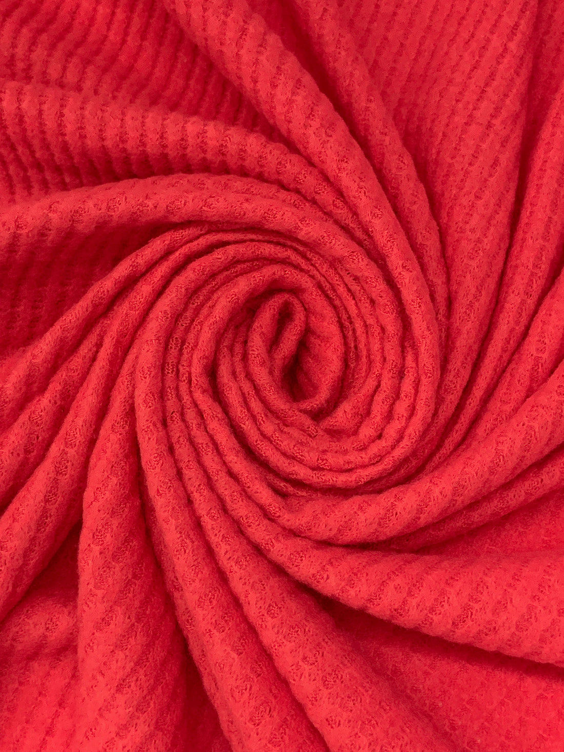 Imperial Red Polyester/Rayon/Lycra Brushed Waffle Sweater Knit 60W