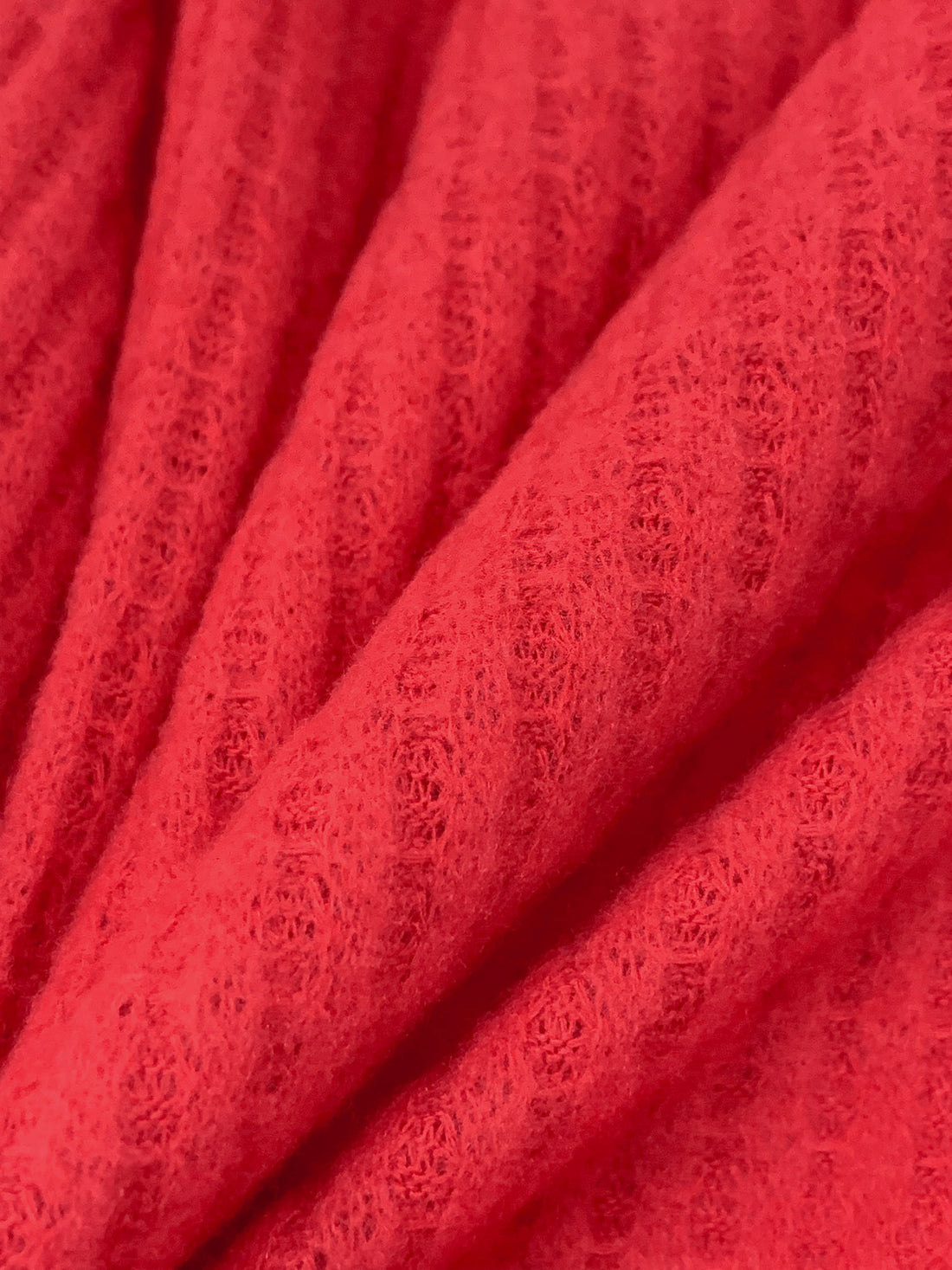 Imperial Red Polyester/Rayon/Lycra Brushed Waffle Sweater Knit 60W