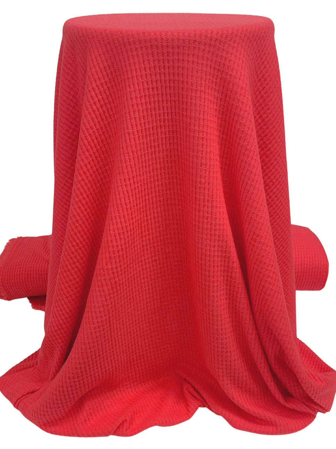 Imperial Red Polyester/Rayon/Lycra Brushed Waffle Sweater Knit 60W