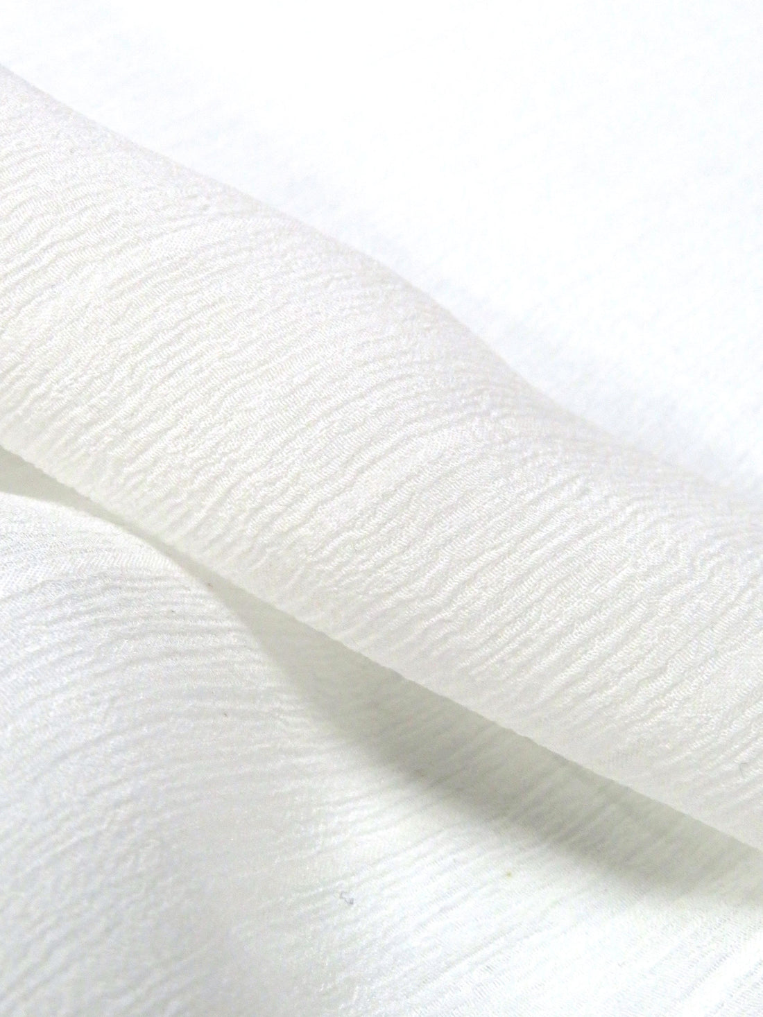 Smokey White 100% Silk Vertical Shadow Stripe Crinkle Chiffon 42W