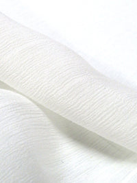 Smokey White 100% Silk Vertical Shadow Stripe Crinkle Chiffon 42W