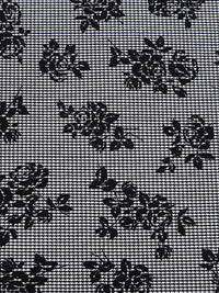 Black/White Rayon/Nylon/Lycra Floral Silhouette Print Stretch Bengaline Suiting 58W
