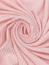 Soft Pink Polyester/Rayon/Lycra Brushed Waffle Sweater Knit 60W