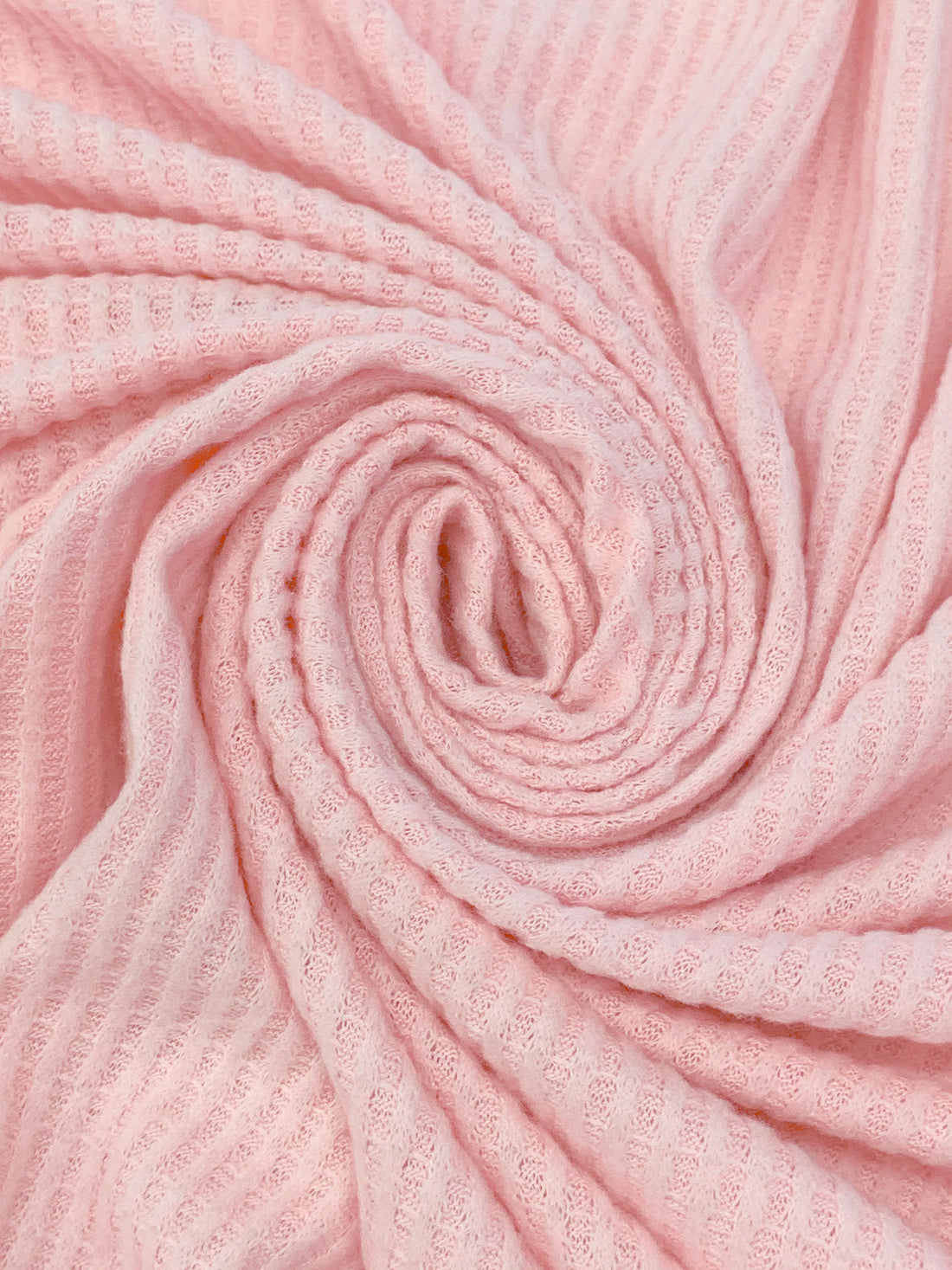 Soft Pink Polyester/Rayon/Lycra Brushed Waffle Sweater Knit 60W