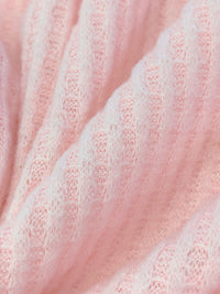 Soft Pink Polyester/Rayon/Lycra Brushed Waffle Sweater Knit 60W