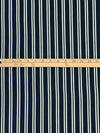 Dark Navy/White Polyester/Lycra Vertical Dual Stripe Print Double Brushed Knit 60W