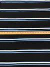 Black/Dark Blue/White Rayon/Nylon/Spandex Horizontal Stripe Stretch Bengaline Suiting - NY Designer - 56W