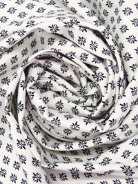 Off-White/Black Rayon/Nylon/Lycra Small Damask Print Stretch Bengaline Suiting 57W