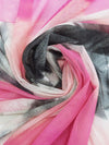 Cotton Candy/Black/Deep Magenta/Multi Nylon/Lycra Tie-Dye Swirls Print Mesh Knit - Norma Kamali - 56W