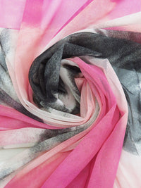 Cotton Candy/Black/Deep Magenta/Multi Nylon/Lycra Tie-Dye Swirls Print Mesh Knit - Norma Kamali - 56W