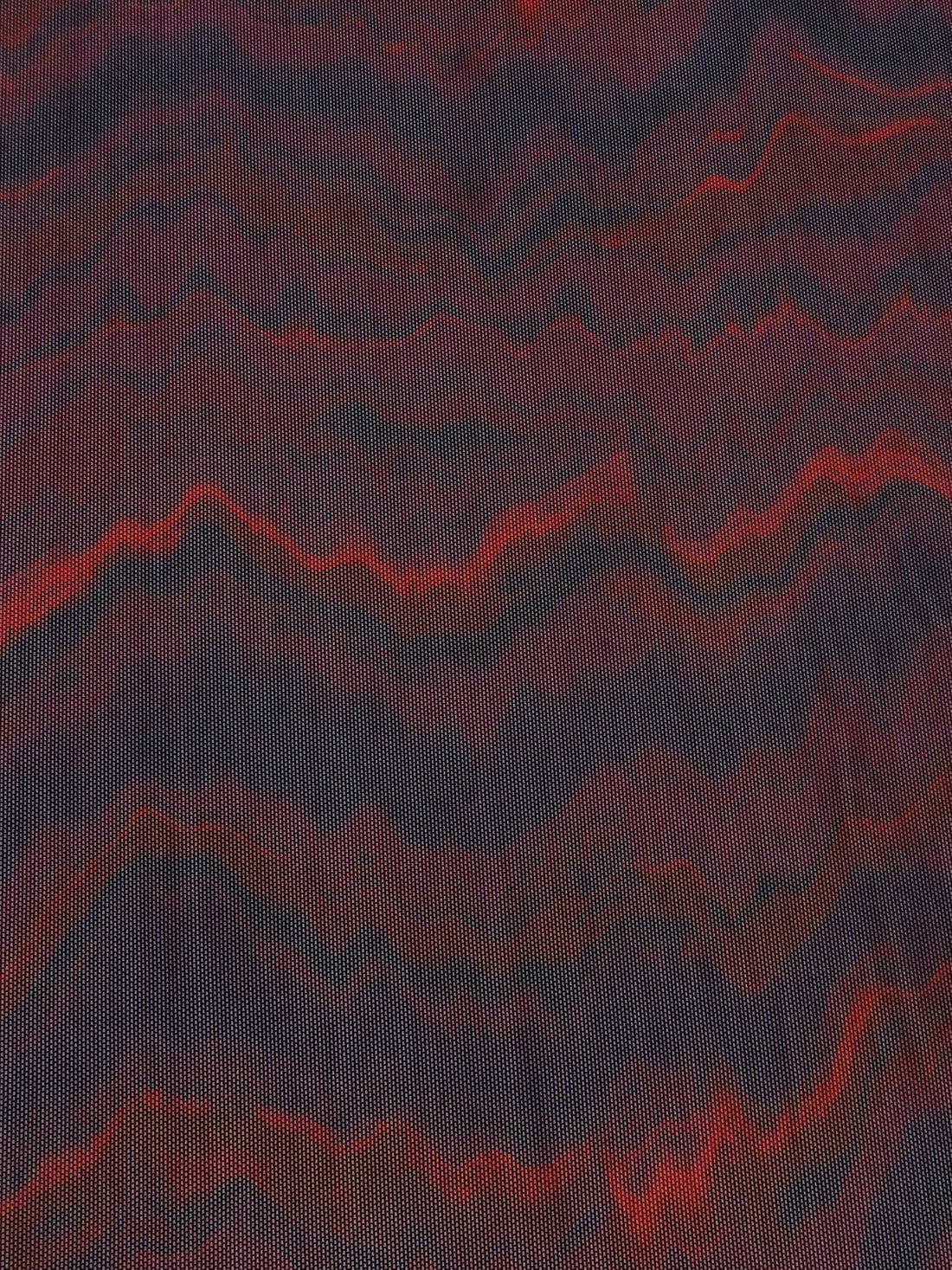Cabernet/Crimson/Midnight Navy/Multi Nylon/Lycra Marbled Stripe Print Mesh Knit - Norma Kamali - 56W