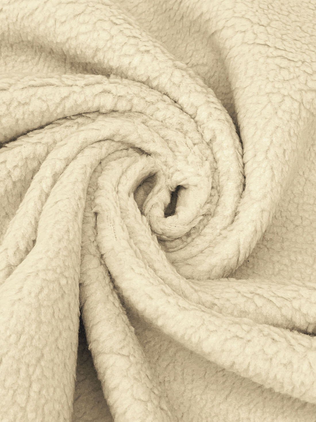 Soft Beige/Heathered Charcoal 100% Polyester/100% Cotton Double Faced Sherpa Fleece Coating - Norma Kamali - 59W