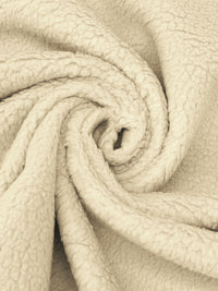 Soft Beige/Heathered Charcoal 100% Polyester/100% Cotton Double Faced Sherpa Fleece Coating - Norma Kamali - 59W