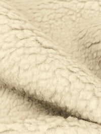 Soft Beige/Heathered Charcoal 100% Polyester/100% Cotton Double Faced Sherpa Fleece Coating - Norma Kamali - 59W