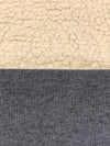 Soft Beige/Heathered Charcoal 100% Polyester/100% Cotton Double Faced Sherpa Fleece Coating - Norma Kamali - 59W