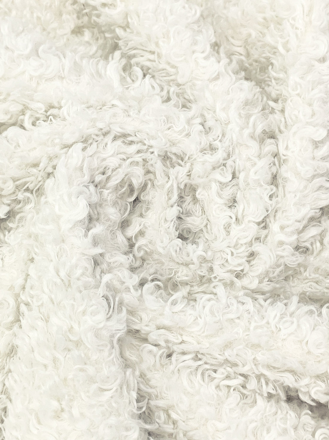 Soft Eggshell/Mauve Pink 100% Polyester Curly Faux Fur - Norma Kamali - 59W
