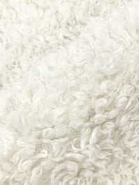 Soft Eggshell/Mauve Pink 100% Polyester Curly Faux Fur - Norma Kamali - 59W