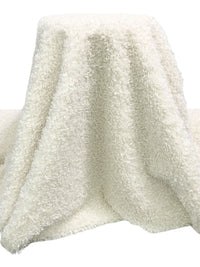 Soft Eggshell/Mauve Pink 100% Polyester Curly Faux Fur - Norma Kamali - 59W