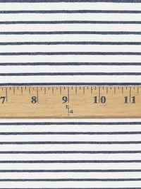 White/Navy Rayon/Nylon/Spandex Raised Yarn-Dyed Stripe Stretch Bengaline Suiting - NY Designer - 58W