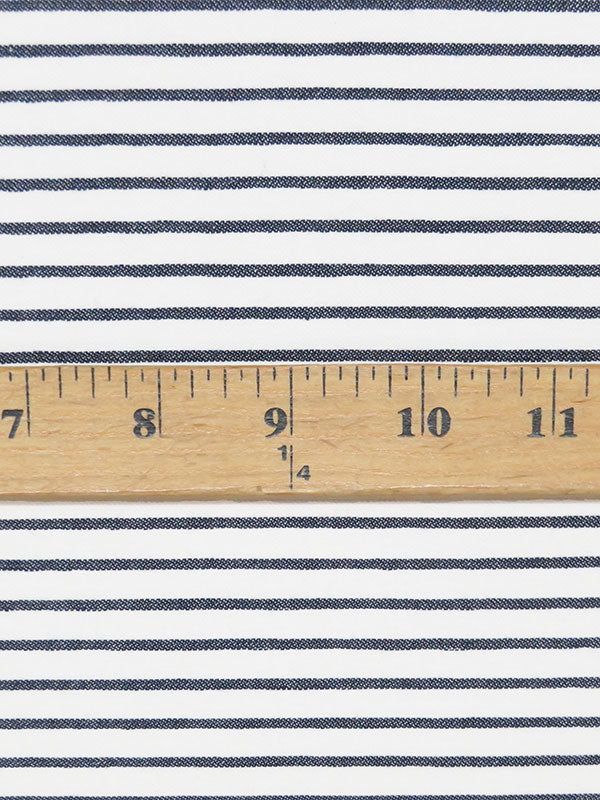 White/Navy Rayon/Nylon/Spandex Raised Yarn-Dyed Stripe Stretch Bengaline Suiting - NY Designer - 58W