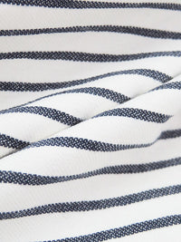 White/Navy Rayon/Nylon/Spandex Raised Yarn-Dyed Stripe Stretch Bengaline Suiting - NY Designer - 58W