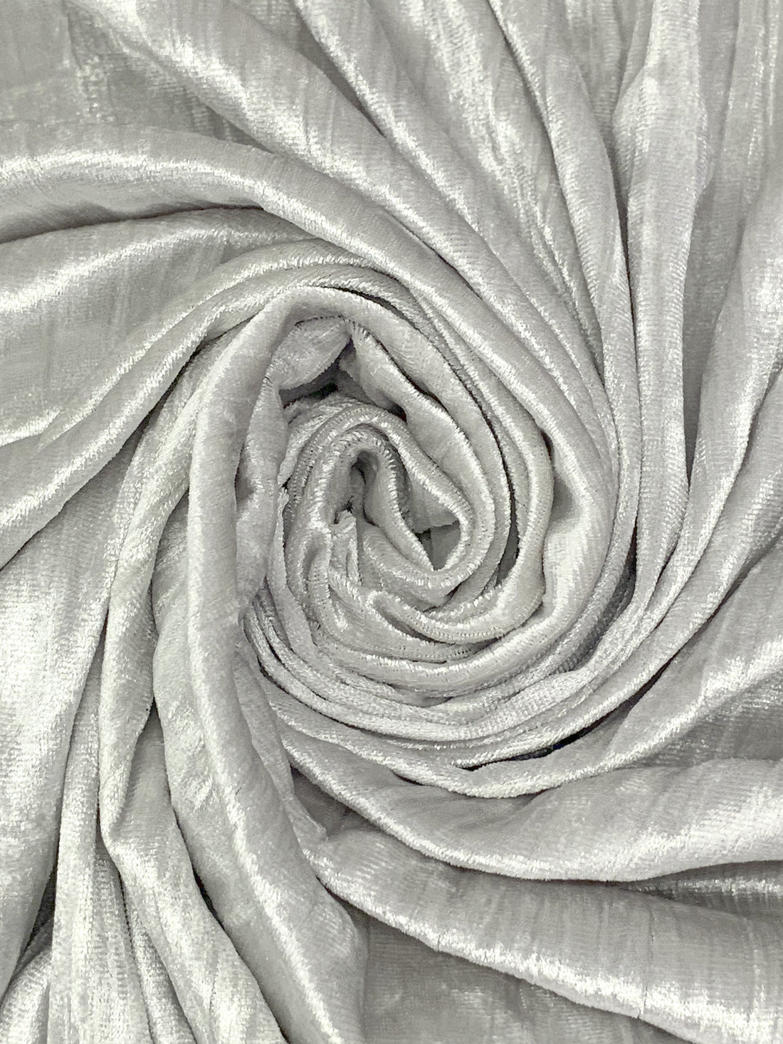 Pale Silver Polyester/Lycra Crinkle Stretch Velvet Knit - Norma Kamali - 42W