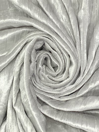 Pale Silver Polyester/Lycra Crinkle Stretch Velvet Knit - Norma Kamali - 42W