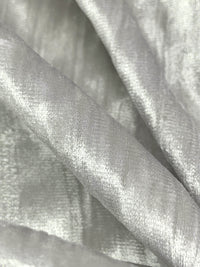Pale Silver Polyester/Lycra Crinkle Stretch Velvet Knit - Norma Kamali - 42W