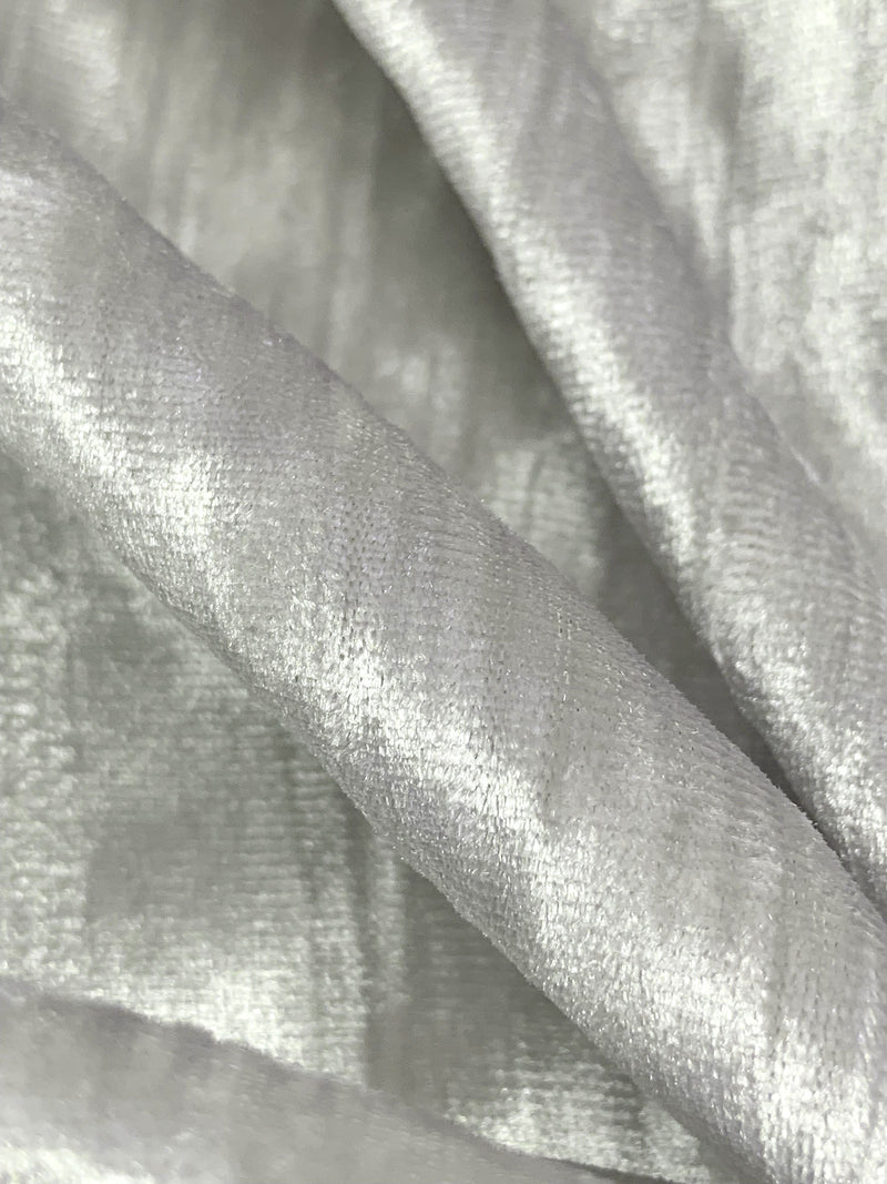 Pale Silver Polyester/Lycra Crinkle Stretch Velvet Knit - Norma Kamali - 42W