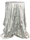 Pale Silver Polyester/Lycra Crinkle Stretch Velvet Knit - Norma Kamali - 42W