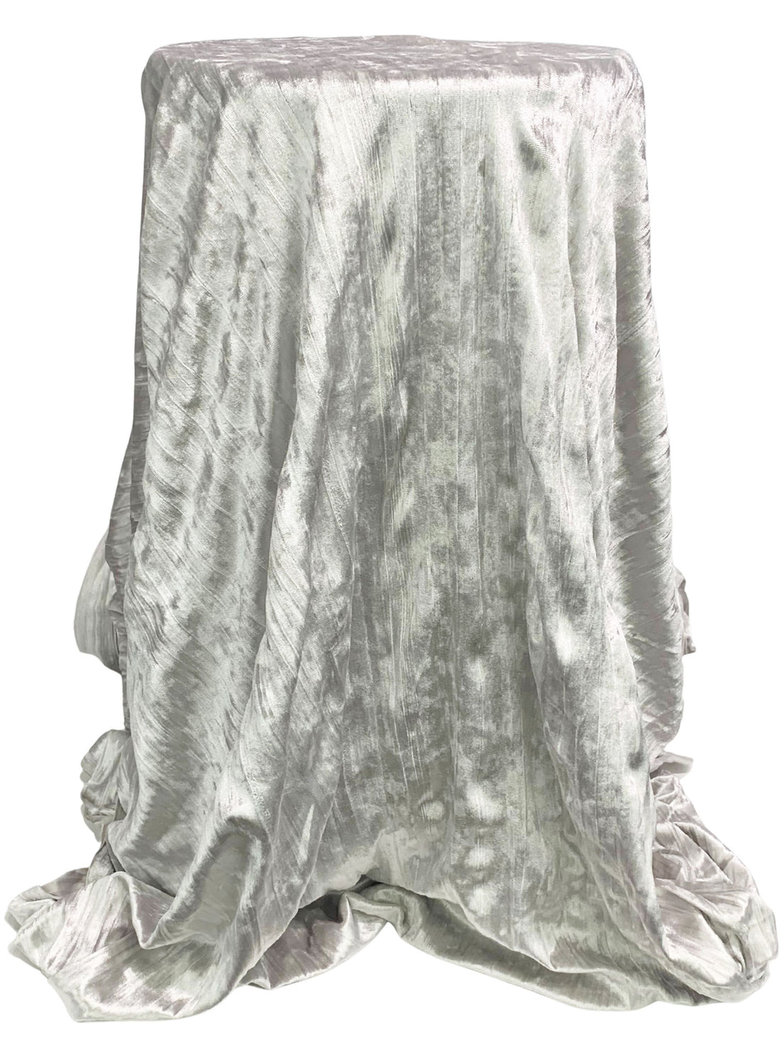 Pale Silver Polyester/Lycra Crinkle Stretch Velvet Knit - Norma Kamali - 42W