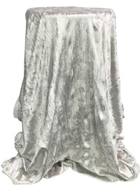 Pale Silver Polyester/Lycra Crinkle Stretch Velvet Knit - Norma Kamali - 42W