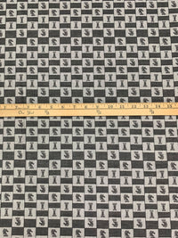 Muted Black/White Cotton/Rayon Chess Piece Weave Jacquard Shirting - NY Designer - 62W