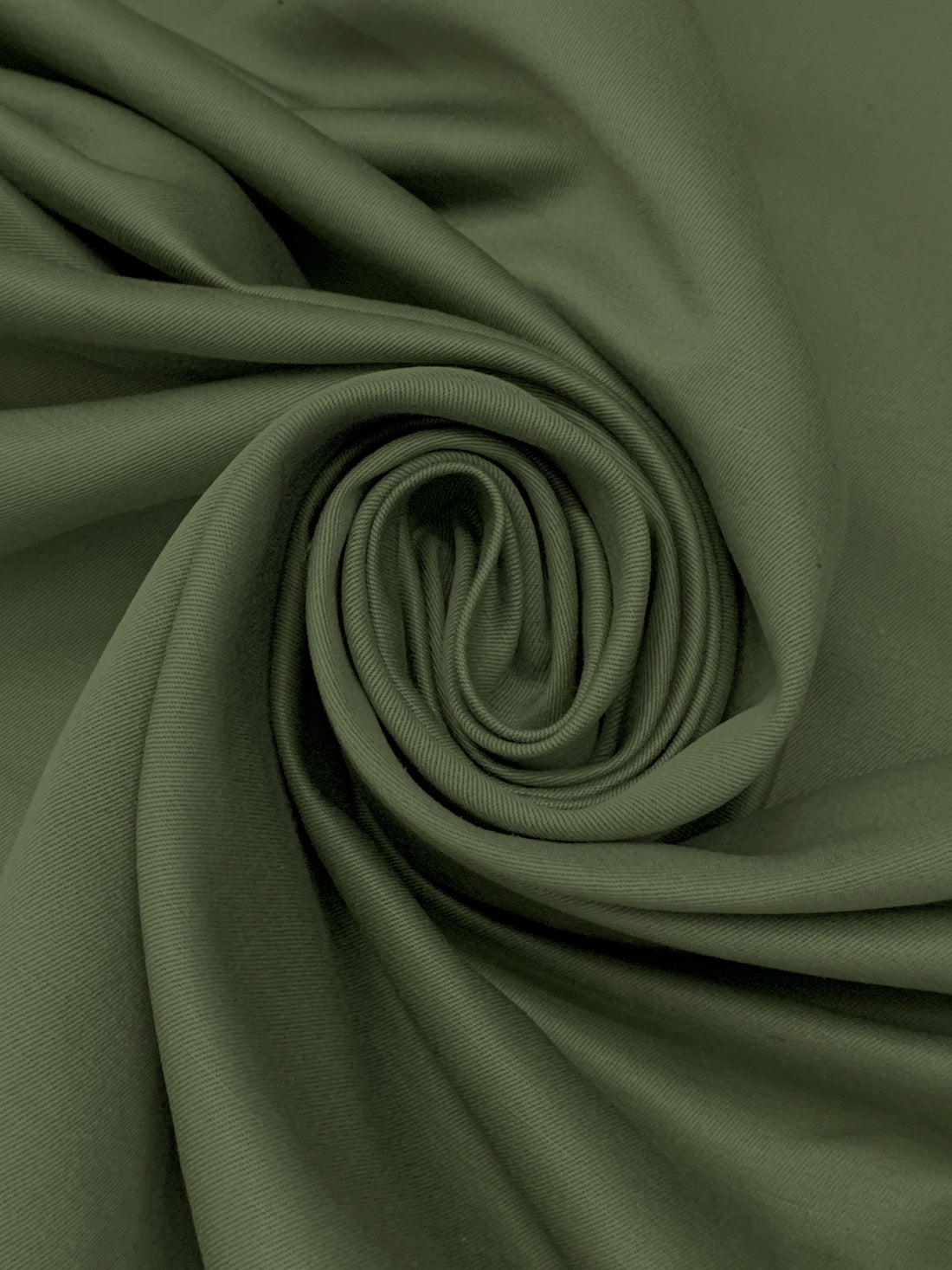 Deep Dusty Olive 100% Cotton Twill Bottom Weight Woven - NY Designer - 62W