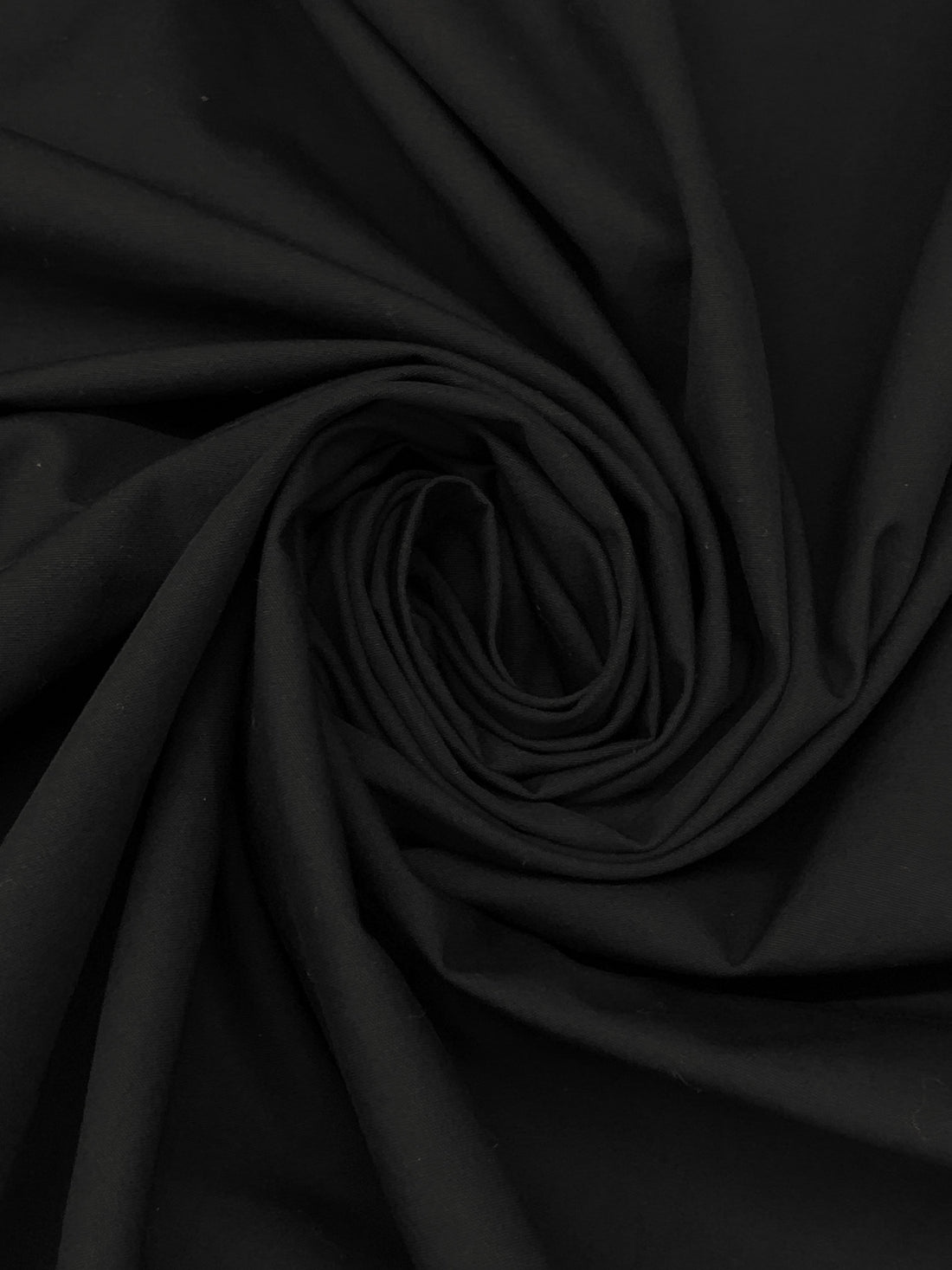 Jet Black 100% Cotton Poplin - NY Designer - 52W
